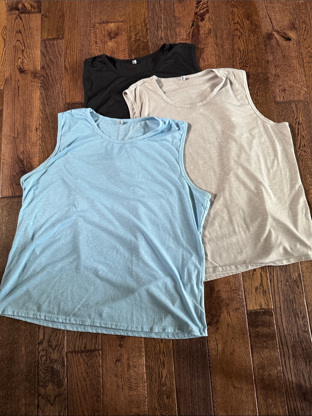 Mens Sleeveless Tank - Light Blue, Grey & Black